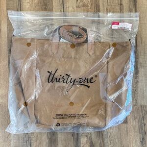 Thirty-One Brown Tote with Handles